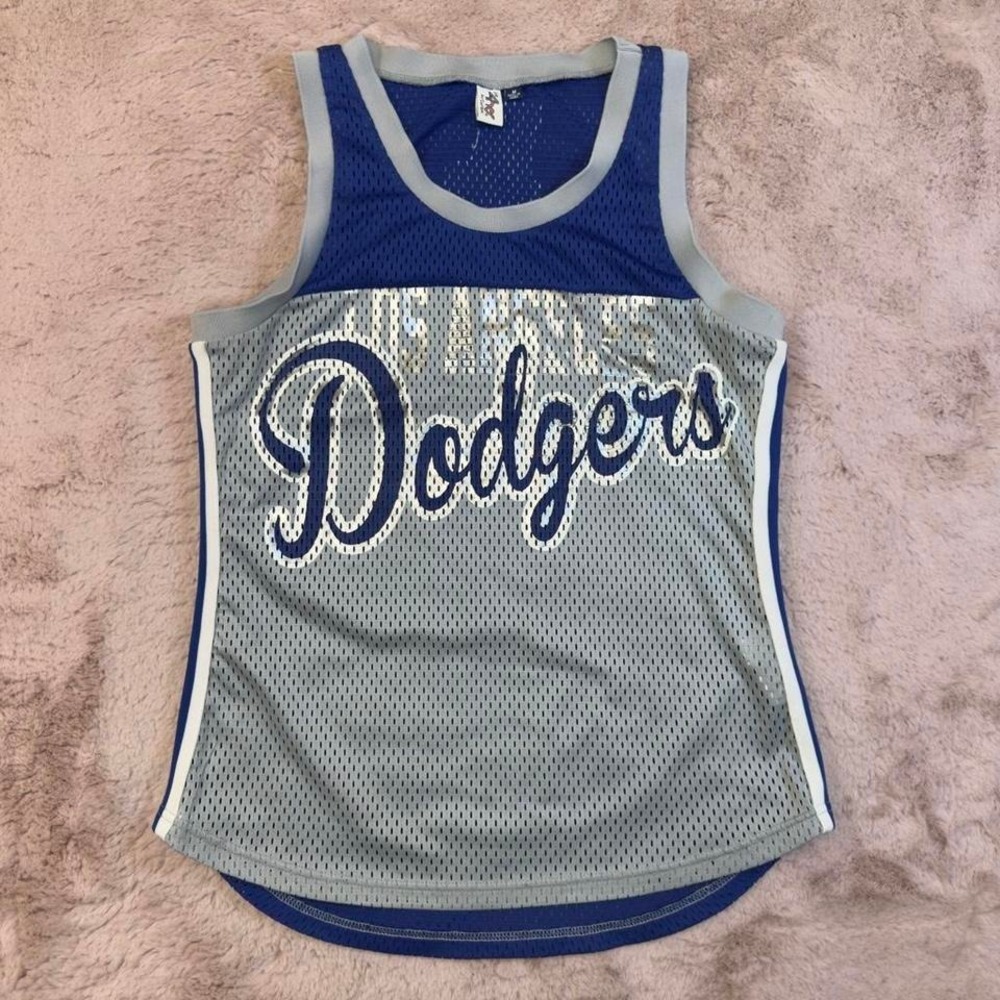 Vintage Y2K Dodgers Mesh Jersey Tank, slim cut, LA Dodgers merch